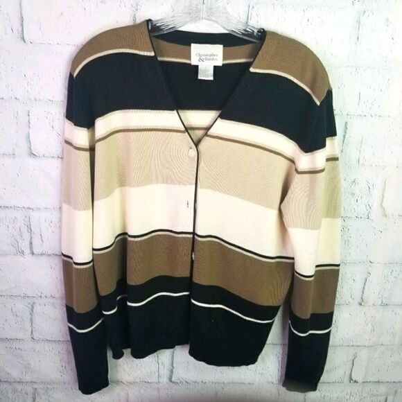 Christopher & Banks Striped Cardigan. Size L. - Picture 1 of 8